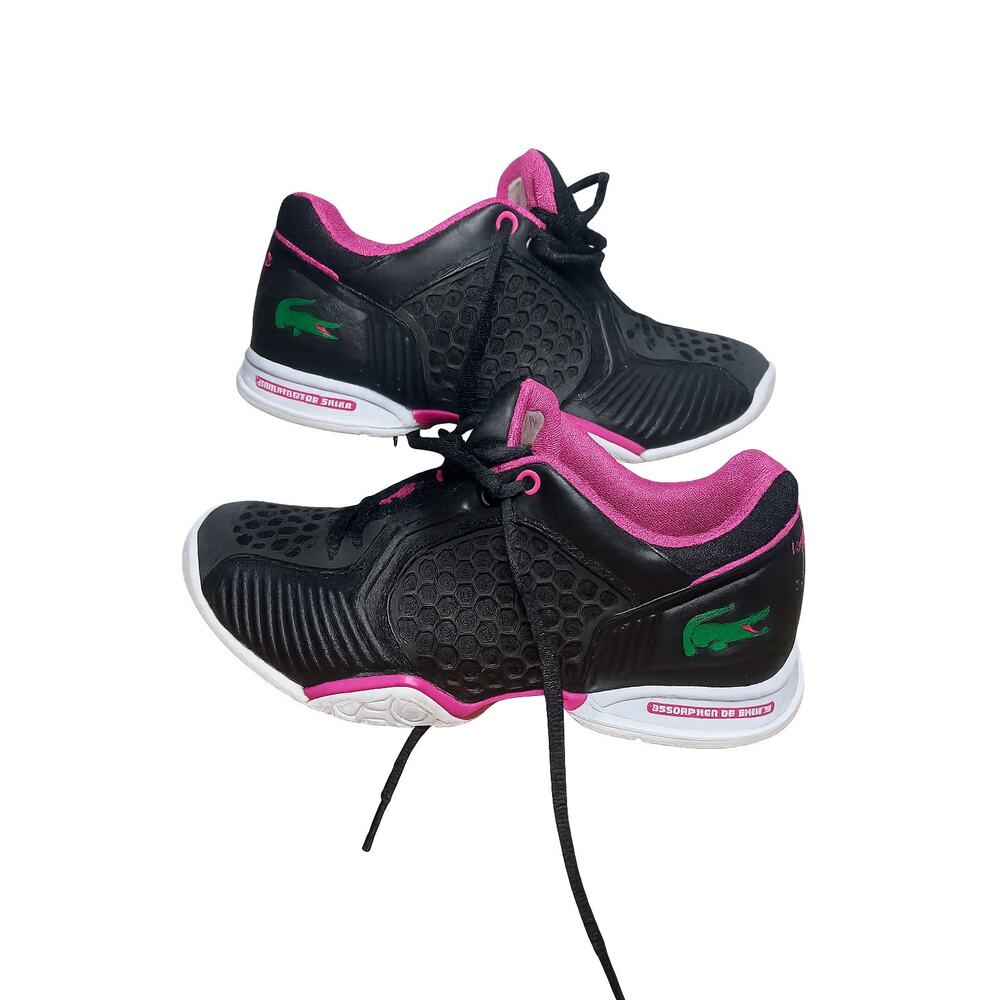 LACOSTE Women's Size 6.5 Sneaker Black Shoe Pickleball Sport Running